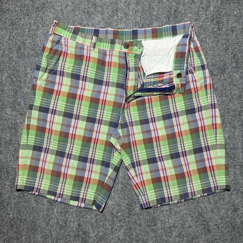 Brooks Brothers 346 Bermuda Shorts Men W36 Madras Plaid Preppy Collegiate Cotton